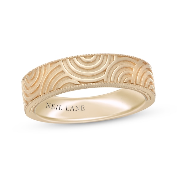 Neil Lane Men's Patterned Wedding Band 14K Yellow Gold 6mm
