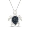 Thumbnail Image 1 of Black & White Diamond Turtle Necklace 1/5 ct tw Sterling Silver 18"