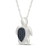 Thumbnail Image 2 of Black & White Diamond Turtle Necklace 1/5 ct tw Sterling Silver 18"