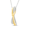 Thumbnail Image 2 of Diamond Knot Necklace 1/10 ct tw Sterling Silver & 10K Yellow Gold 18"