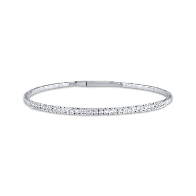 Main Image 1 of Diamond Bangle Bracelet 1 ct tw 10K White Gold 7.25"