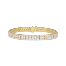 Diamond Three-Row Bracelet 6 ct tw 10K Yellow Gold 7"