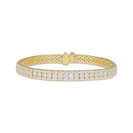 Diamond Three-Row Bracelet 6 ct tw 10K Yellow Gold 7"