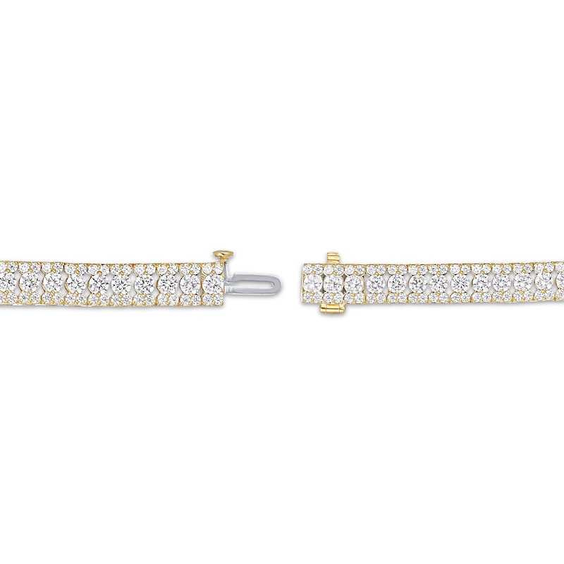 Main Image 3 of Diamond Three-Row Bracelet 6 ct tw 10K Yellow Gold 7"