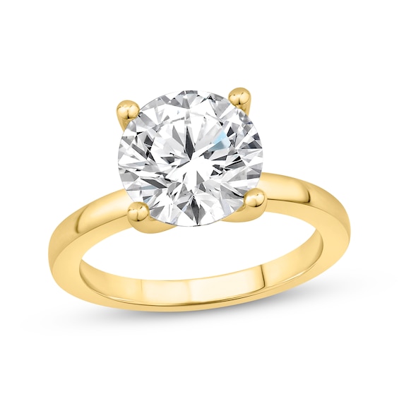 Adore Lab-Grown Diamonds Certified Round-Cut Solitaire Engagement Ring 4 ct tw 14K Yellow Gold (F/VS2)