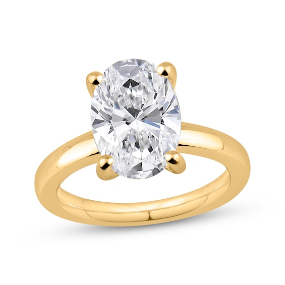 Adore Lab-Grown Diamonds Certified Oval-Cut Solitaire Engagement Ring 4 ct tw 14K Yellow Gold (F/VS2)
