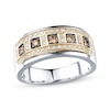 Thumbnail Image 0 of Men's Diamond Band 1/2 ct tw Brown/White 10K Two-Tone Gold