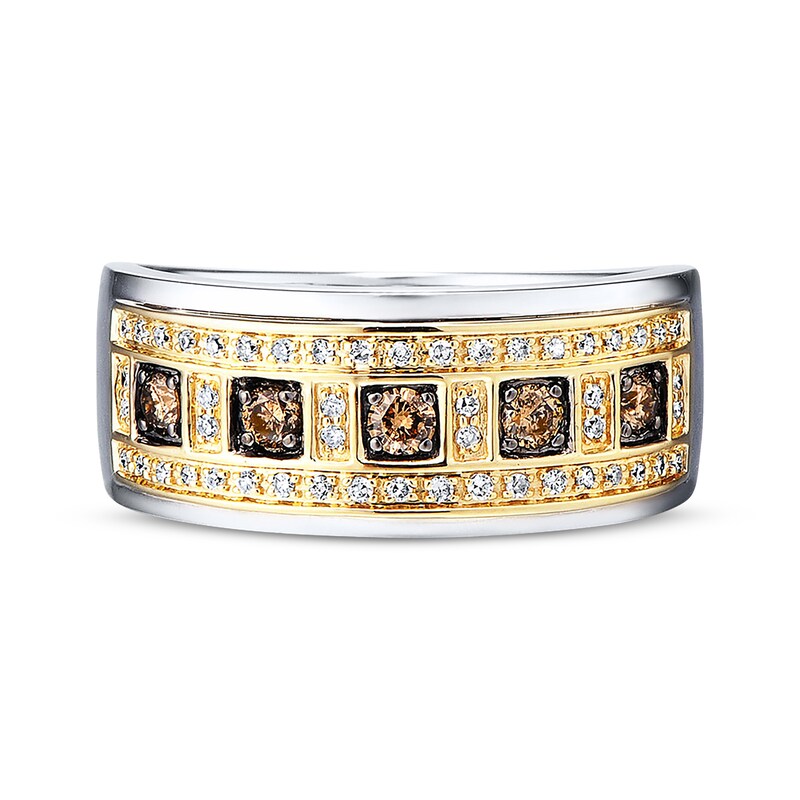 Men's Diamond Band 1/2 ct tw Brown/White 10K Two-Tone Gold