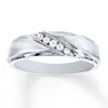Thumbnail Image 1 of Men's Diamond Band 1/8 ct tw Round-cut 10K White Gold