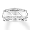 Thumbnail Image 1 of Men's Diamond Band 1/2 ct tw Round-cut 10K White Gold