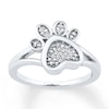 Thumbnail Image 0 of Diamond Paw Print Ring 1/20 ct tw Round-cut Sterling Silver