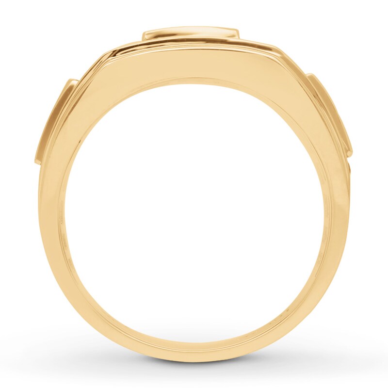 Main Image 2 of Adore Men's Band 1 ct tw Brown/White Diamonds 14K Yellow Gold