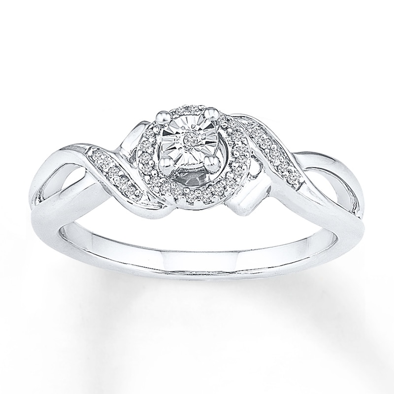 Diamond Promise Ring 1/20 ct tw Sterling Silver