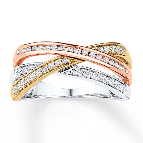 Diamond Ring 1/3 ct tw Diamonds Sterling Silver 10K Two-Tone Gold