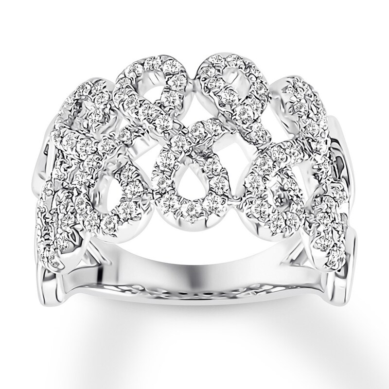Diamond Fashion Ring 3/4 Carat tw 14K White Gold