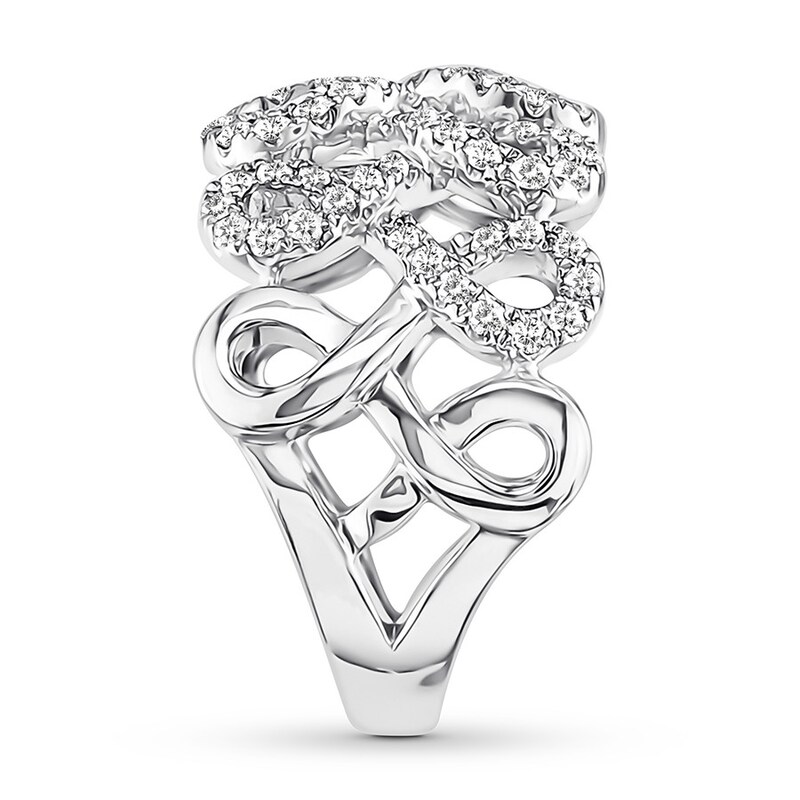 Diamond Fashion Ring 3/4 Carat tw 14K White Gold