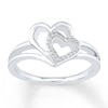 Diamond Heart Ring 1/20 ct tw Round-cut Sterling Silver