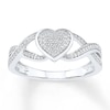 Diamond Heart Promise Ring 1/6 ct tw 10K White Gold