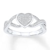 Thumbnail Image 1 of Diamond Heart Promise Ring 1/6 ct tw 10K White Gold