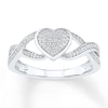 Thumbnail Image 0 of Diamond Heart Promise Ring 1/6 ct tw 10K White Gold