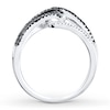 Black & White Diamond Ring 1/6 ct tw Round-cut Sterling Silver