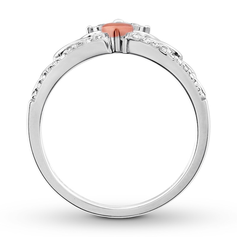 Diamond Tiara Ring Sterling Silver & 10K Rose Gold