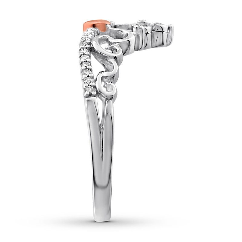 Main Image 3 of Diamond Tiara Ring Sterling Silver & 10K Rose Gold