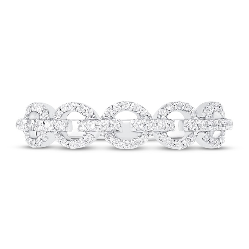 Diamond Chain Link Ring 1/4 ct tw Round-cut 10K White Gold