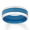 Thumbnail Image 0 of Men's Wedding Band Stainless Steel/Blue Ion-Plating 8mm
