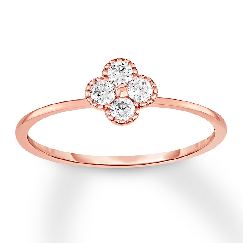 Diamond Ring 1/5 ct tw Round-cut 10K Rose Gold
