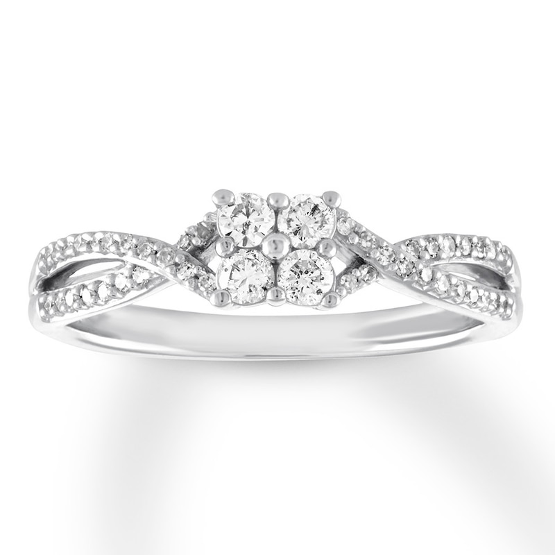 Diamond Promise Ring 1/4 ct tw Roundcut 10K White Gold Kay Outlet