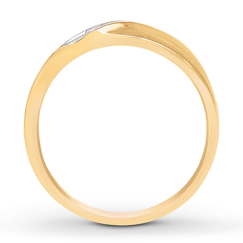 Main Image 2 of Men's Diamond Wedding Band 1/15 ct tw 10K Yellow Gold