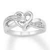 Thumbnail Image 1 of Diamond Heart Ring Sterling Silver