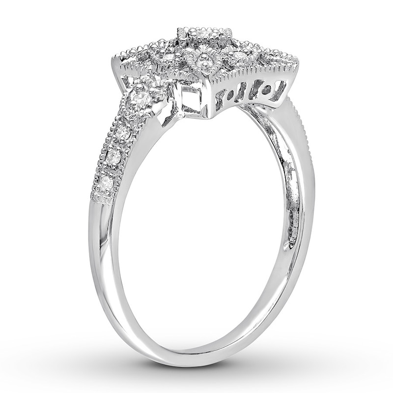 Diamond Ring 1/6 ct tw Round-cut 10K White Gold
