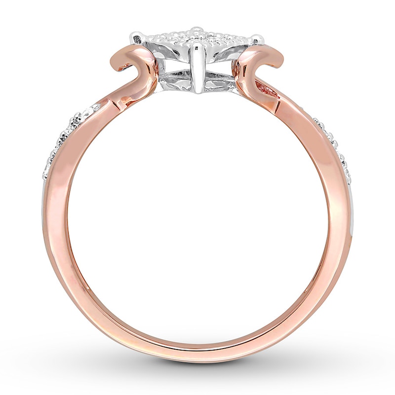 Diamond Ring 1/10 ct tw Round-cut 10K Two-Tone Gold