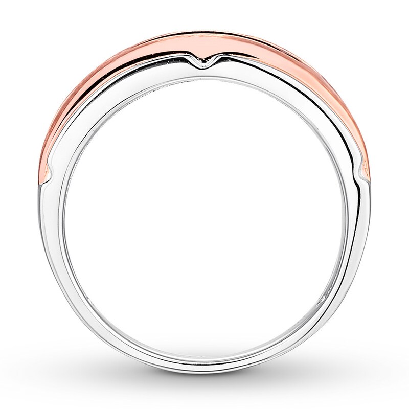 Main Image 2 of Men's Black Diamond Wedding Band 1/2 ct tw 10K Two-Tone Gold