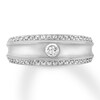 THE LEO Diamond Men's Wedding Band 5/8 ct tw Round 14K White Gold