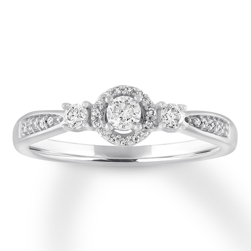 Main Image 1 of Diamond Promise Ring 1/4 ct tw Round-cut 10K White Gold