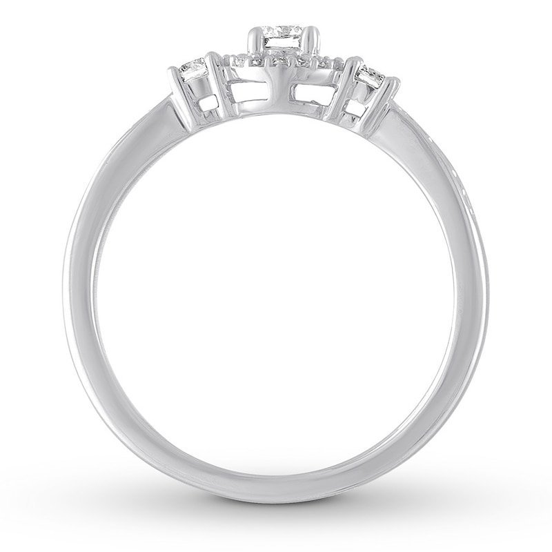 Main Image 2 of Diamond Promise Ring 1/4 ct tw Round-cut 10K White Gold