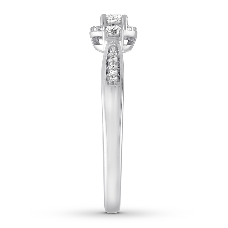 Main Image 3 of Diamond Promise Ring 1/4 ct tw Round-cut 10K White Gold