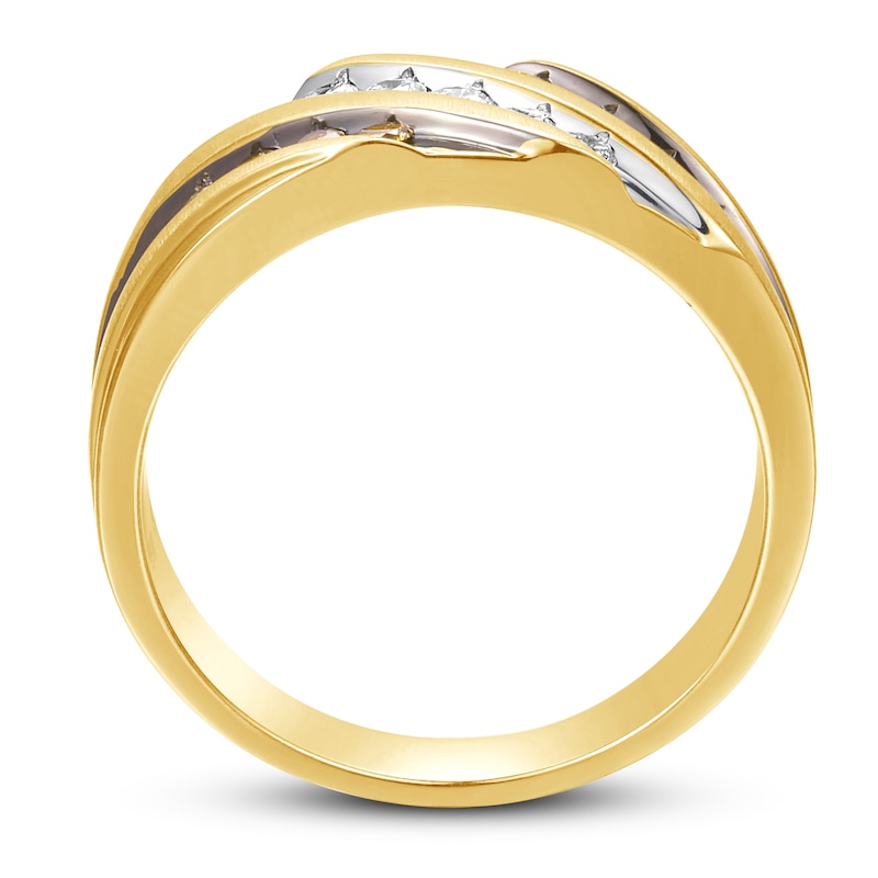 Men's Brown Diamond Wedding Band 1/2 ct tw 10K Yellow Gold