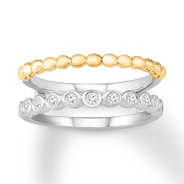 Adore Diamond Enhancer Ring 1/5 ct tw Round-cut 10K Two-Tone Gold