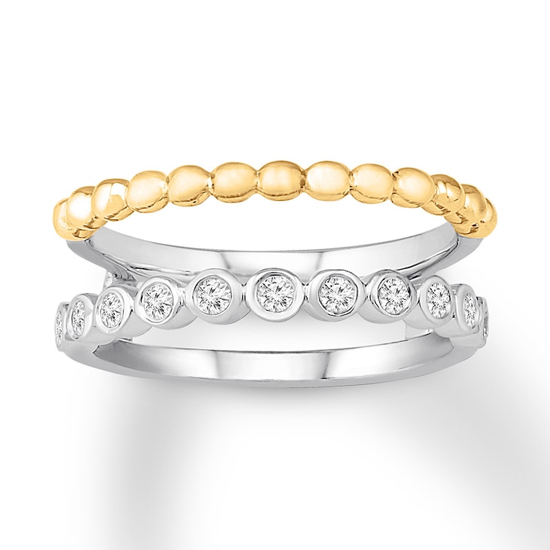 Main Image 1 of Adore Diamond Enhancer Ring 1/5 ct tw Round-cut 10K Two-Tone Gold
