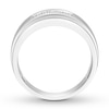 Thumbnail Image 1 of Men's Diamond Wedding Band 1/20 ct tw Round-cut 10K White Gold