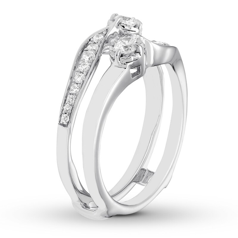 Diamond Enhancer Ring 3/8 ct tw Round-cut 14K White Gold