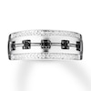 Thumbnail Image 1 of Men's Black/White Diamond Wedding Band 1/4 ct tw 10K White Gold