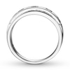 Thumbnail Image 2 of Men's Black/White Diamond Wedding Band 1/4 ct tw 10K White Gold