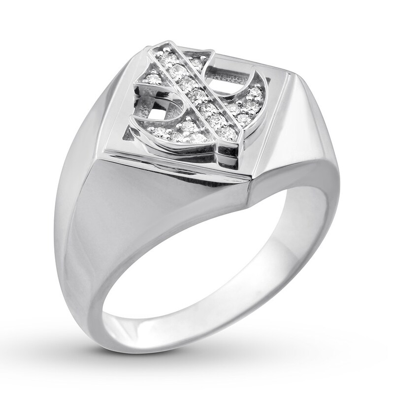 Main Image 4 of Men's Diamond Ring 1/6 Carat tw 10K White Gold