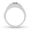 Men's Black & White Diamond Ring 3/4 ct tw 10K White Gold