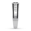 Men's Black & White Diamond Ring 3/4 ct tw 10K White Gold